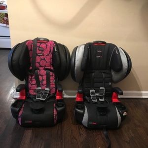 Boy and girl Britax safety car seats